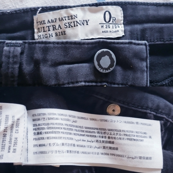 🪴BOGO FREE🪴 Abercrombie High Rise Skinny Sateen Pant Size 0/25 - Picture 4 of 4